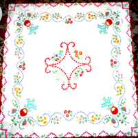 ++++Tablecloth with Kalocsa pattern 82 cm x 80 cm