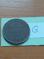 Sweden 5 öre 1900 bronze, ii. Oscar #g