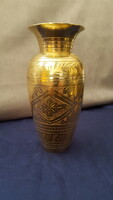Hand-engraved brass vase in very nice condition 15.5 cm!