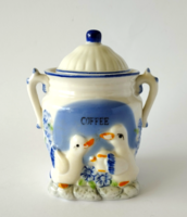 LIBÁS PORCELÁN KÁVÉS DOBOZ AROMAZÁRÓS FEDÉLLEL