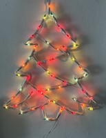 Vintage színes égős karácsonyfa ablakdísz égősor, karácsonyfadísz