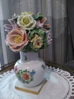 Eredeti Herendi porcelán virágok vázában