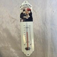 Metal thermometer with retro pattern