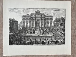 Cavalier Piranesi f. Print etching fontana di trevi