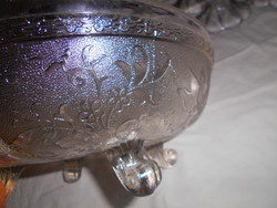 Antique Heavy Divided Glass Coffee Table - 4-Compartment Deep Glass Bowl