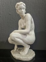 Antik nagyméretű hibátlan jelzett Rosenthal Fritz Klimsch akt szobor - 51403