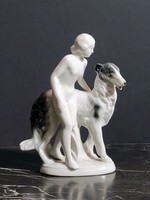 Fasold & stauch Russian greyhound and female nude 15cm borzoi borzoi borzoi -- dog wallendorf gräfenthal