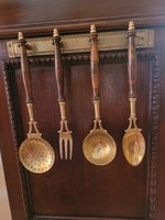 Antique French copper kitchen set