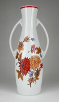 1N233 Őszi virágos nagyméretű Hollóházi porcelán váza 36.5 cm