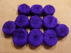 Dark purple cotton knitting yarn.