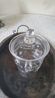 Glass goblet with Christmas inscription