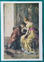 Modern romantic advertising postcard, reprint, beer advertisement, postage stamp 3.