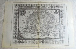 Old Great Hungary map 1850 reprint annex 37 x 29 cm