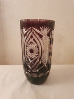 Bordó Kristály váza - 25 cm