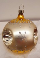 Üveg karácsonyfadísz,  3 ablakos reflexes gömb