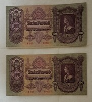 2 pieces of 100 pages with serial numbers, nice paper 1930. (15)