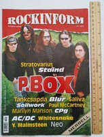 Rockinform magazin #111 2003 P Box Whitesnake Tankcsapda Ingwie ACDC Staind McCartney Blur Manson