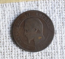 France, 10 centime, b, 1856, money, coin