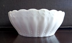 Old white porcelain small bowl with embossed pattern 13.5X5m