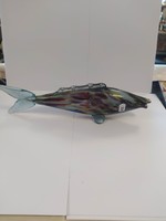 Retro színes üveg dísz hal