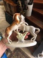 Cluj porcelain statue, horses, 22 x 20 cm work.