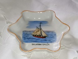 Nagyon ritka, Zsolnay porcelán balatoni emléktálka  1911-ből