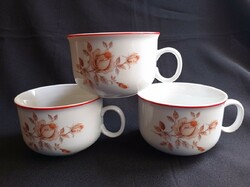 Large pink porcelain tea mugs 3 dl