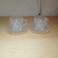 Glass coffee cup and saucer