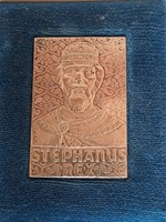 Silver commemorative plaque marked St. István