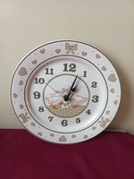 Faience wall plate clock