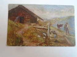 D196246   Képeslap - Festmény  - a hegyi legelőn  - M.Fürst -  1910k