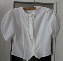 Retro, women's summer blouse 2.: White, alum