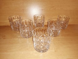 Kristály üveg pohár készlet, 6 db egyben - magasság 7,2 cm, átm. 7 cm (12/K)