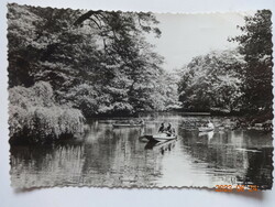 Old postcard: Miskolc-Tapolca, boating lake (1960)