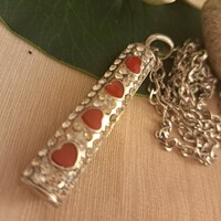 Silver-plated pendant with chain, 6 cm
