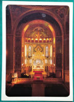 Szeged , Fogadalmi templom belső, postatiszta képeslap