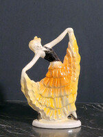 Sitzendorf táncosnő antik régi német porcelán figura balerina táncos nő