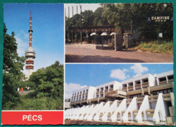 Pécs részletek, postatiszta képeslap, 1985