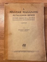 István Szászy: general part of Hungarian private law i. - Antique law book