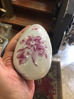 Herend egg-shaped bonbonier jewelry holder box ring holder porcelain, 12 cm, Eton pattern