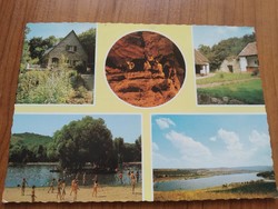 Abaliget, split postcard, 1982
