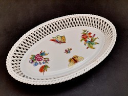 Wicker basket with Victoria pattern from Herend, offering, 26.5 cm