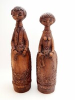 Katalin Orbán ceramic statue pair, 31-33 cm