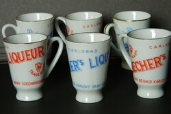 Becherovka liqueur cup, becher's karlovy vary from the 1960s 6 pieces