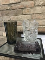 Vladislav Urban cseh art deco  üveg váza hamutál