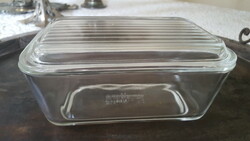 Pyrex 502-b refrigerator-oven glass container with lid, storage container