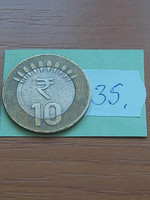 India 10 rupees 2011 bimetal, noida as 35.