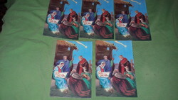 Retro színes keresztény postatiszta karácsonyi képeslapapok 5 db EGYBEN a képek szerint  5.