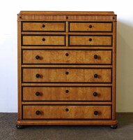 1N309 antique eight-drawer chest of drawers 130 cm