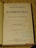 BALOGH KÁLMÁN : MAGYAR GYÓGYSZERKÖNYV KOMMENTÁRJA ( I.) 1879